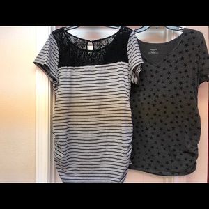 2- Motherhood Maternity Short Sleeve Shirt Set- XL